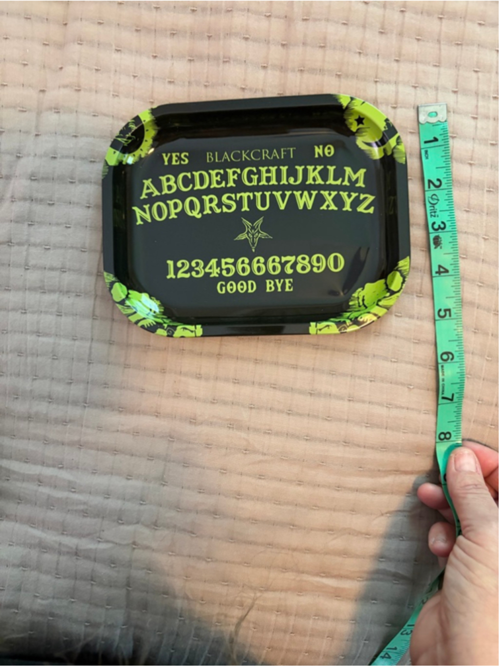 Unisex BLACKCRAFT Decor One Size Black Lime Green Ouija Rolling Tray - Picture 2 of 2